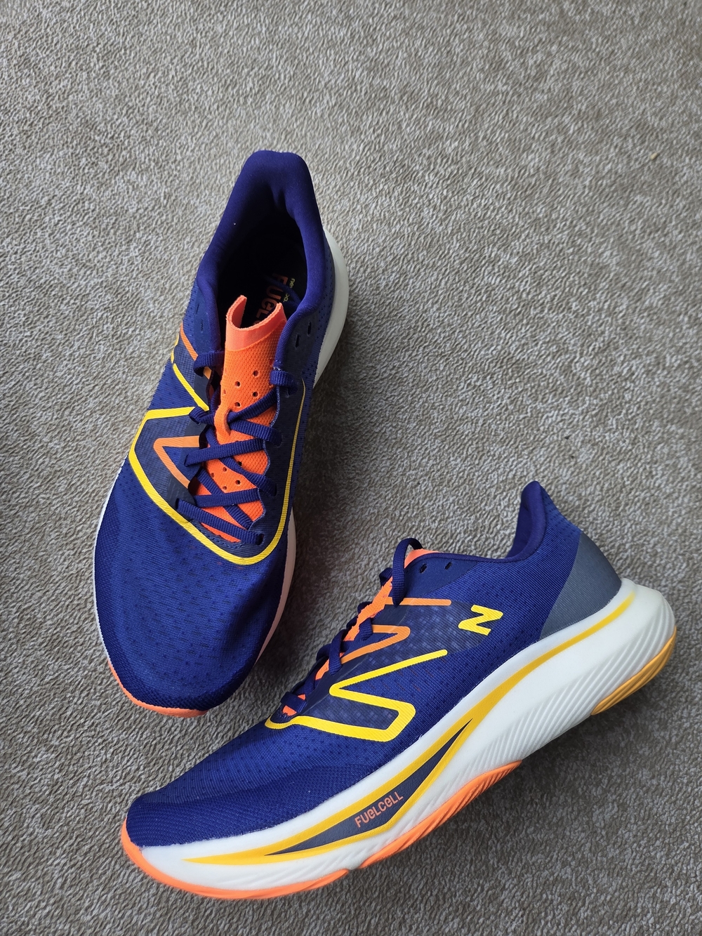 New Balance FuelCell Rebel v3 Running Shoes Blue Orange Men's US 8.5 EU 42